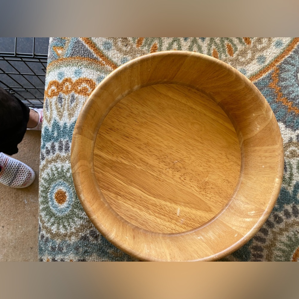A solid wooden bowl